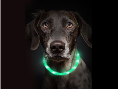 Leucht-Hundehalsband "Flex" 70 cm Grün USB-A