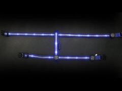 Leucht-Hundegeschirr "Ninja" Blau S 2.0